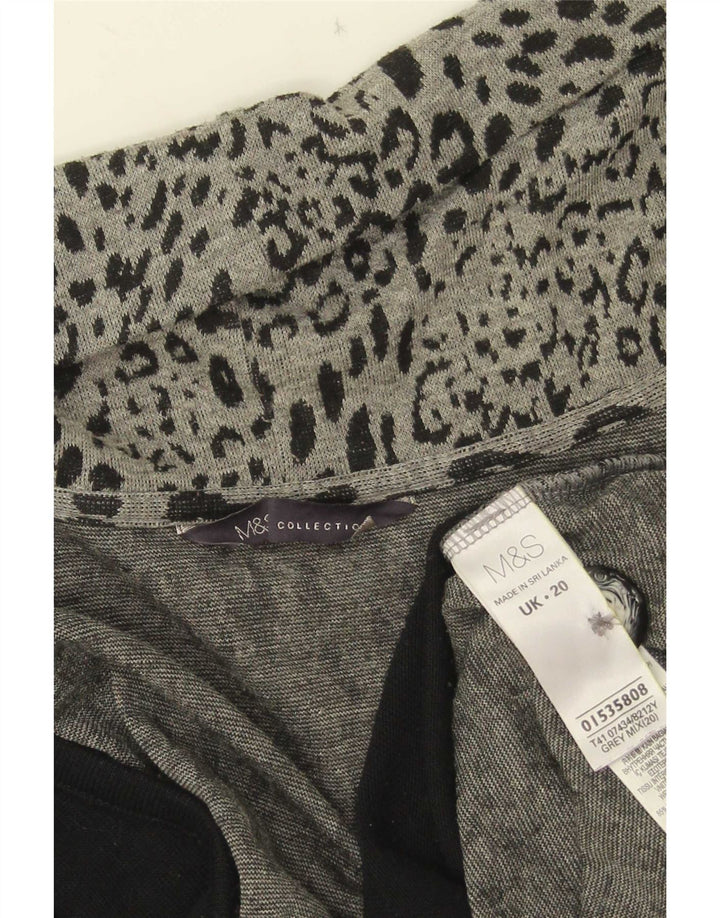 Maglione cardigan asimmetrico da donna Marks & Spencer UK 20 2XL Grigio