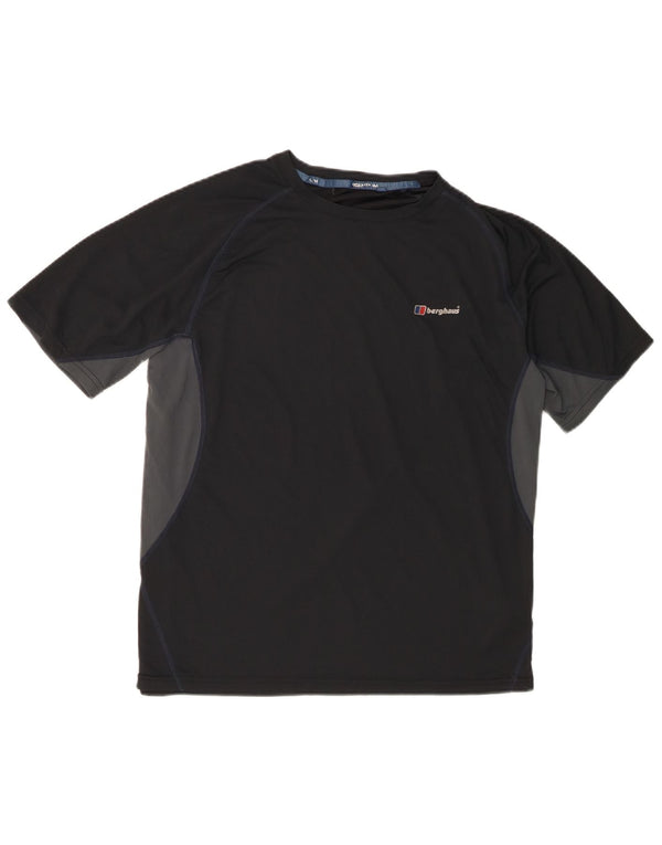T-shirt da uomo Berghaus Top grande in poliestere color block nero