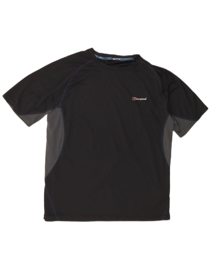 T-shirt da uomo Berghaus Top grande in poliestere color block nero