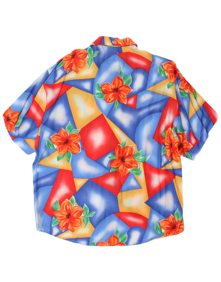Camicia Benetton Uomo Manica Corta Viscosa Floreale Media Multicolore
