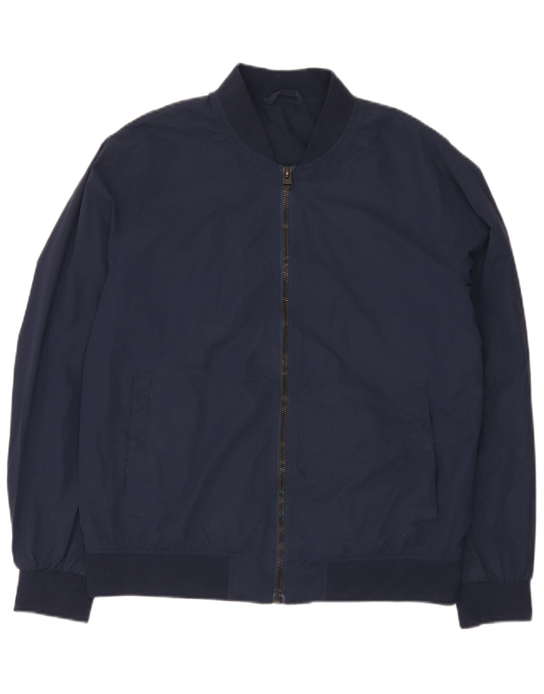 Giubbotto bomber da uomo Zara UK 40 grande poliestere blu navy