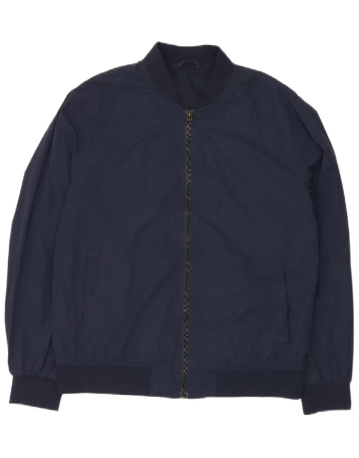 Giubbotto bomber da uomo Zara UK 40 grande poliestere blu navy