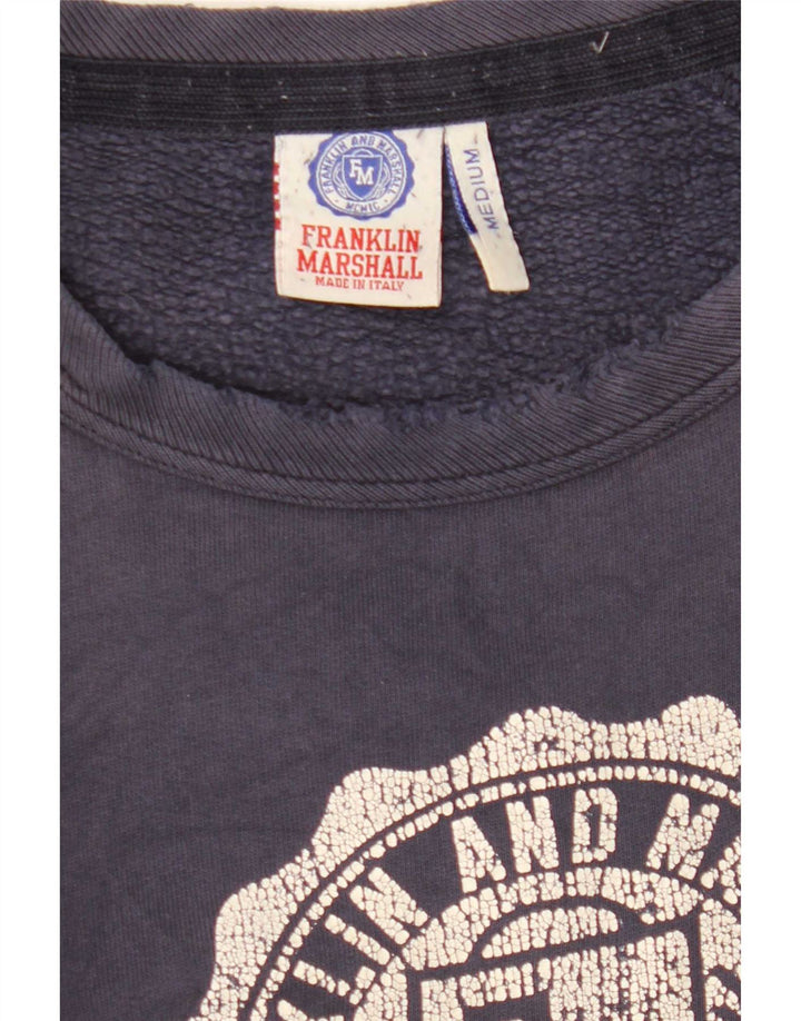Felpa grafica da uomo Franklin Marshall, maglione medio, blu navy