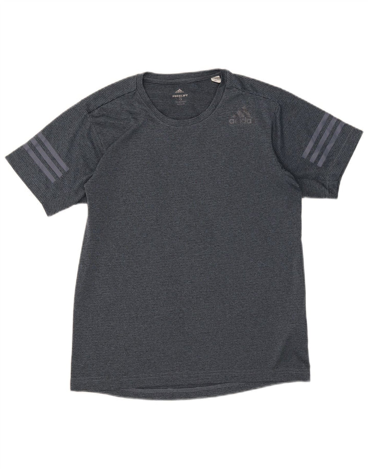 T-shirt ADIDAS da uomo Climacool Top piccolo in poliestere chiazzato blu