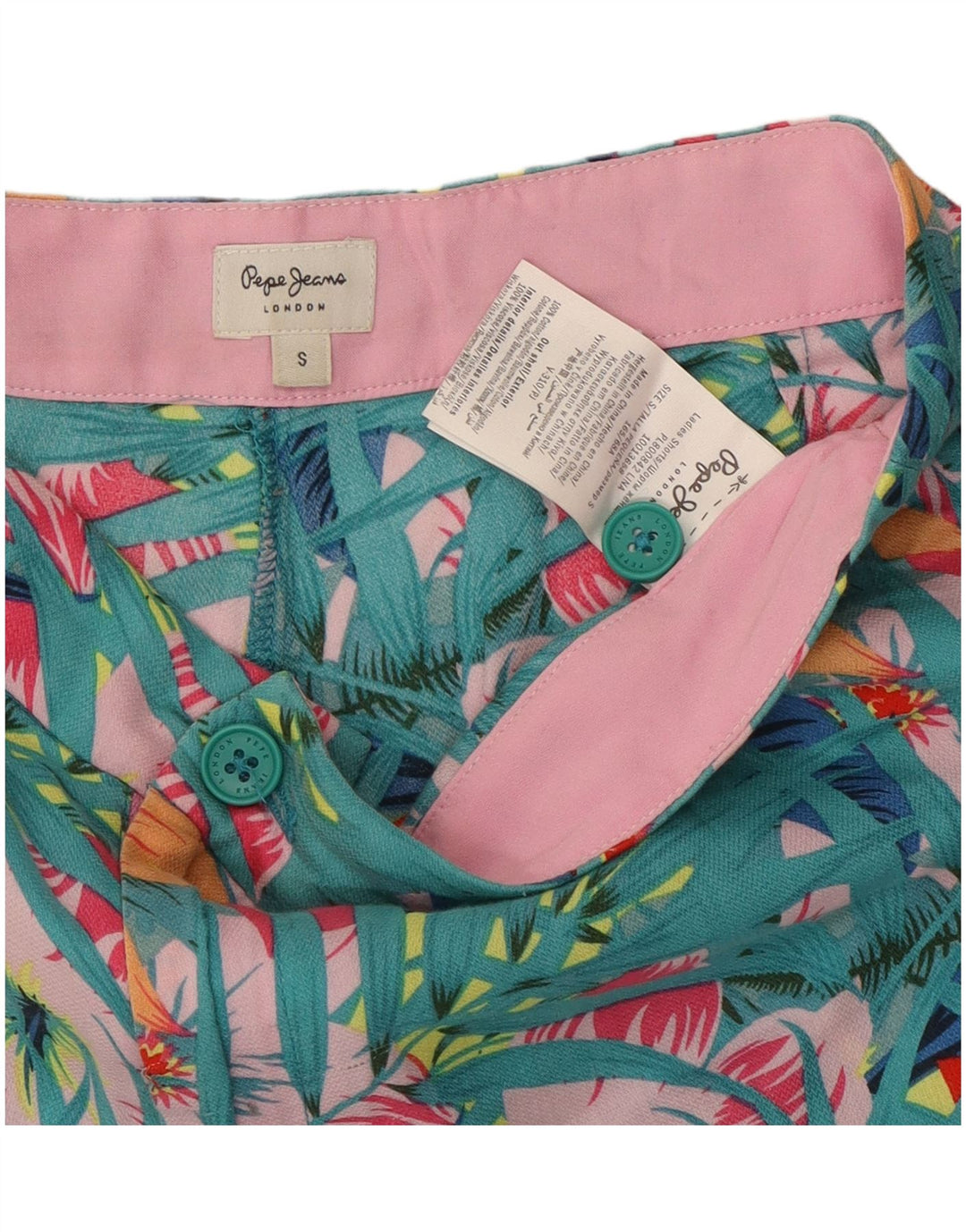 PEPE Jeans Pantaloni caldi da donna piccoli W27 in cotone floreale multicolore