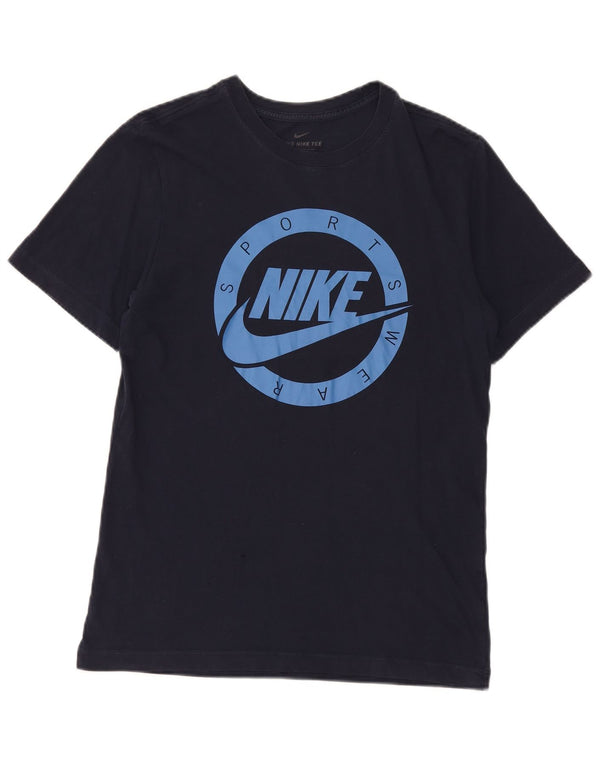 T-shirt grafica da uomo Nike Top Small in cotone blu navy