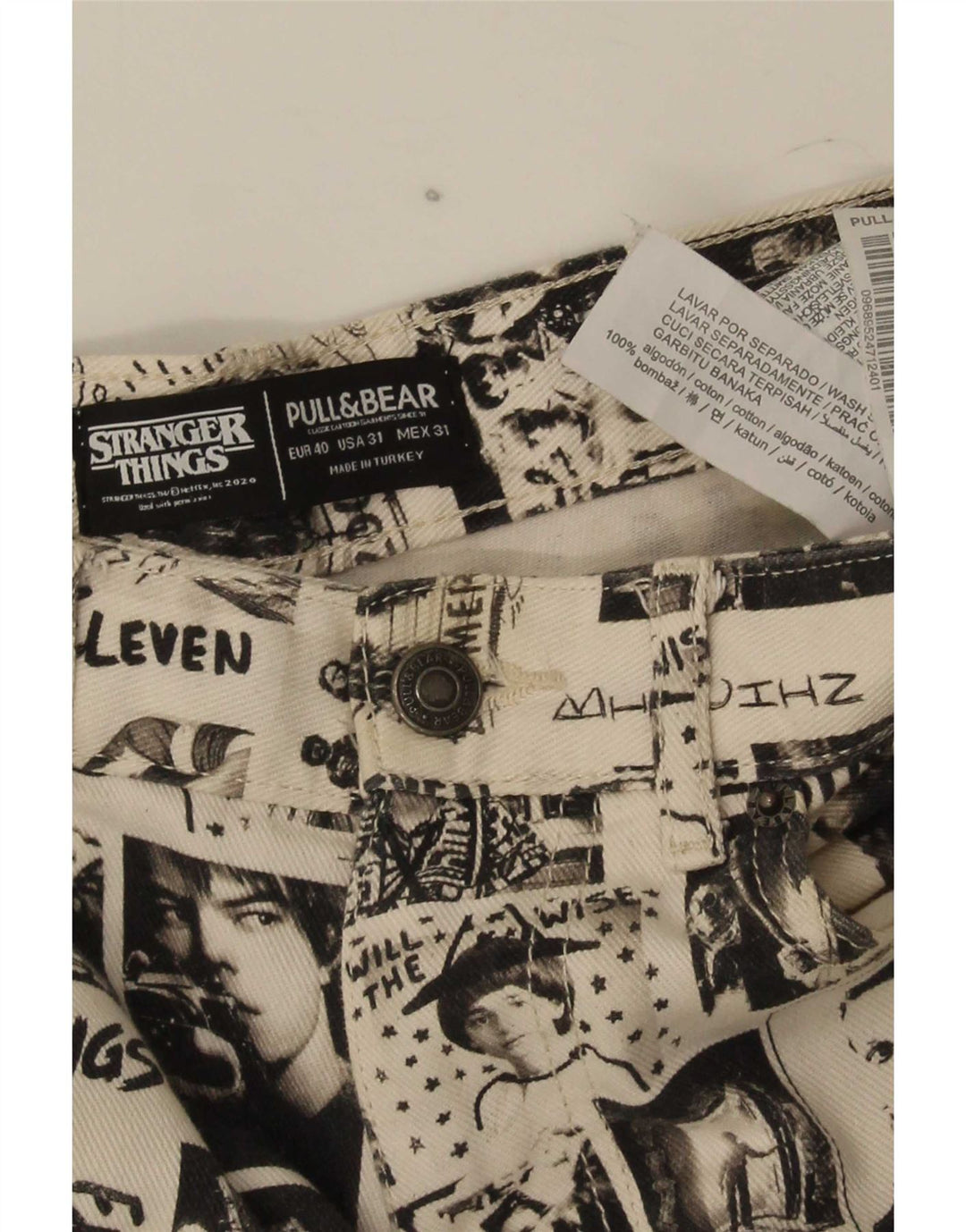 Jeans dritti da uomo Pull & Bear EU 40 medio W31 L29 bianco sporco