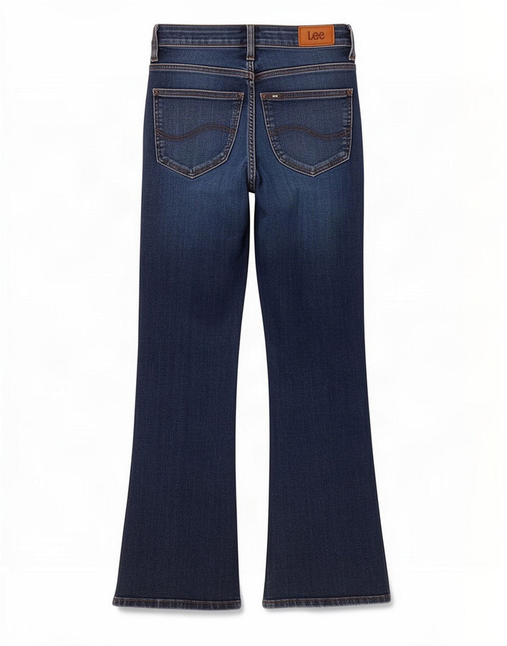 Jeans svasati Lee Kicked Flare da donna W26 L26 cotone blu