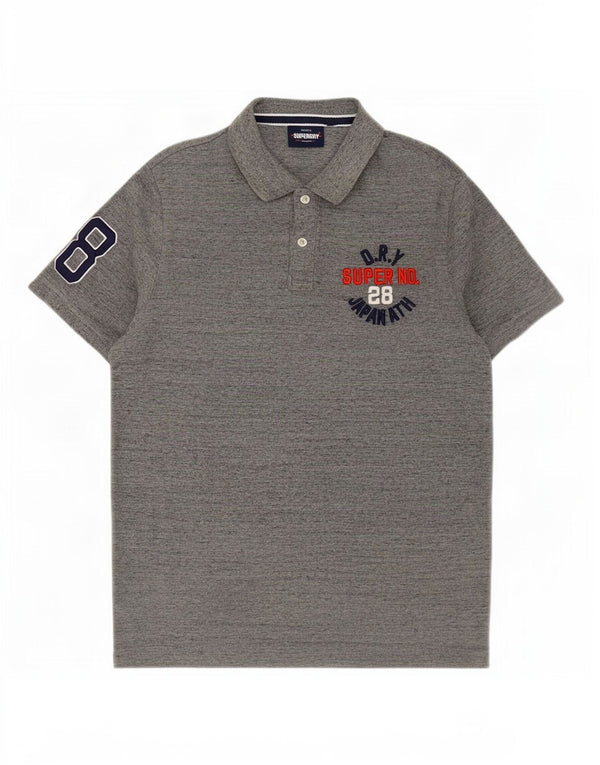 Polo grafica da uomo Superdry 3XL cotone chiazzato grigio
