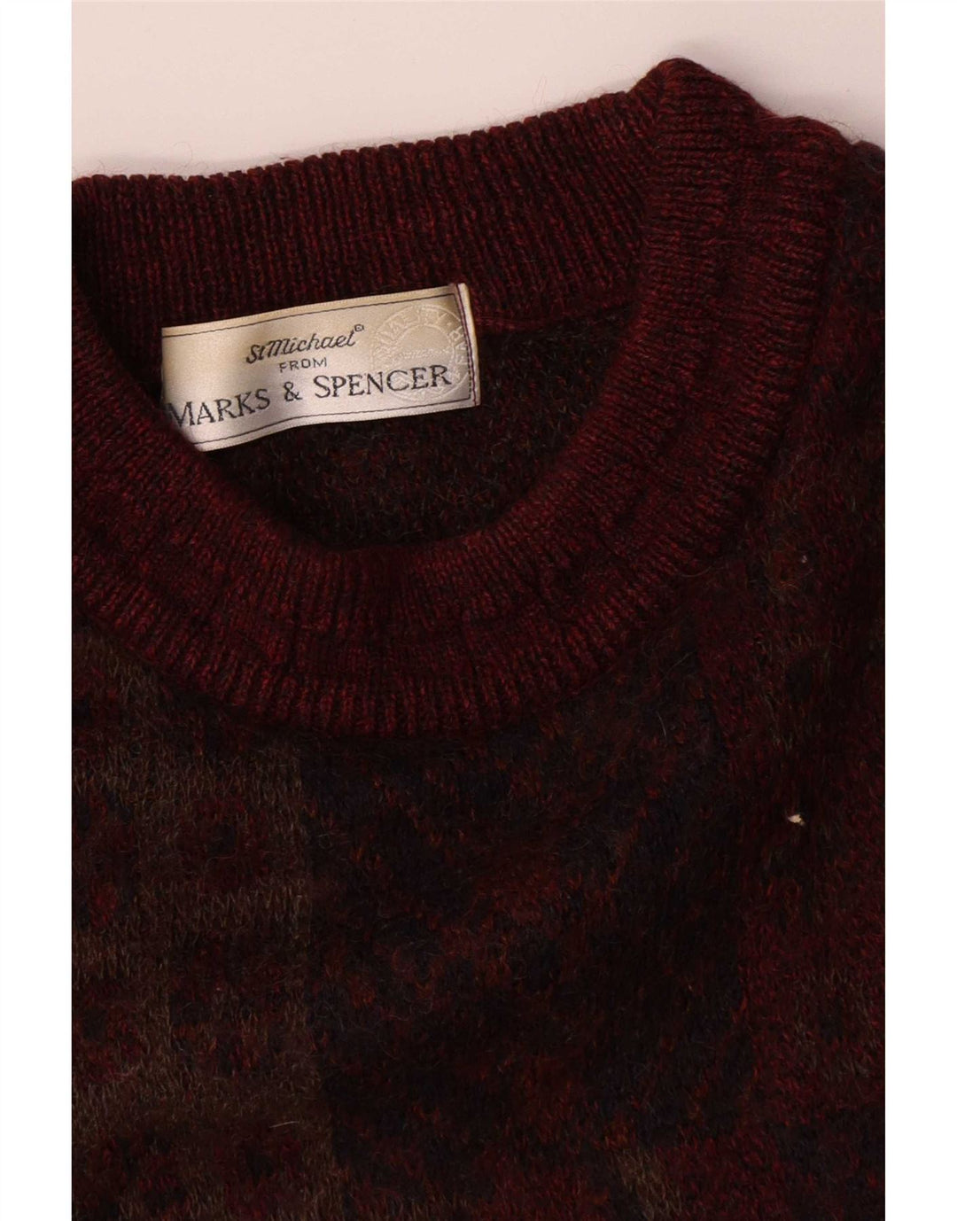 Marks & Spencer Maglione maglione girocollo St. Michael da uomo Borgogna medio