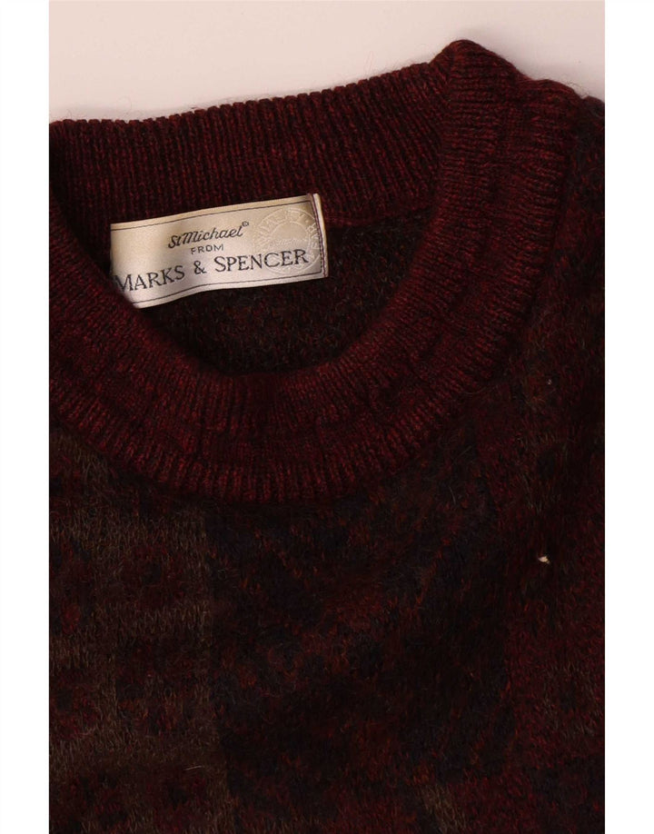 Marks & Spencer Maglione maglione girocollo St. Michael da uomo Borgogna medio