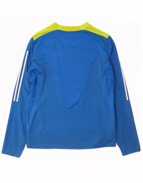 Adidas Climacool Regular Fit Top manica lunga da uomo grande blocco colore blu