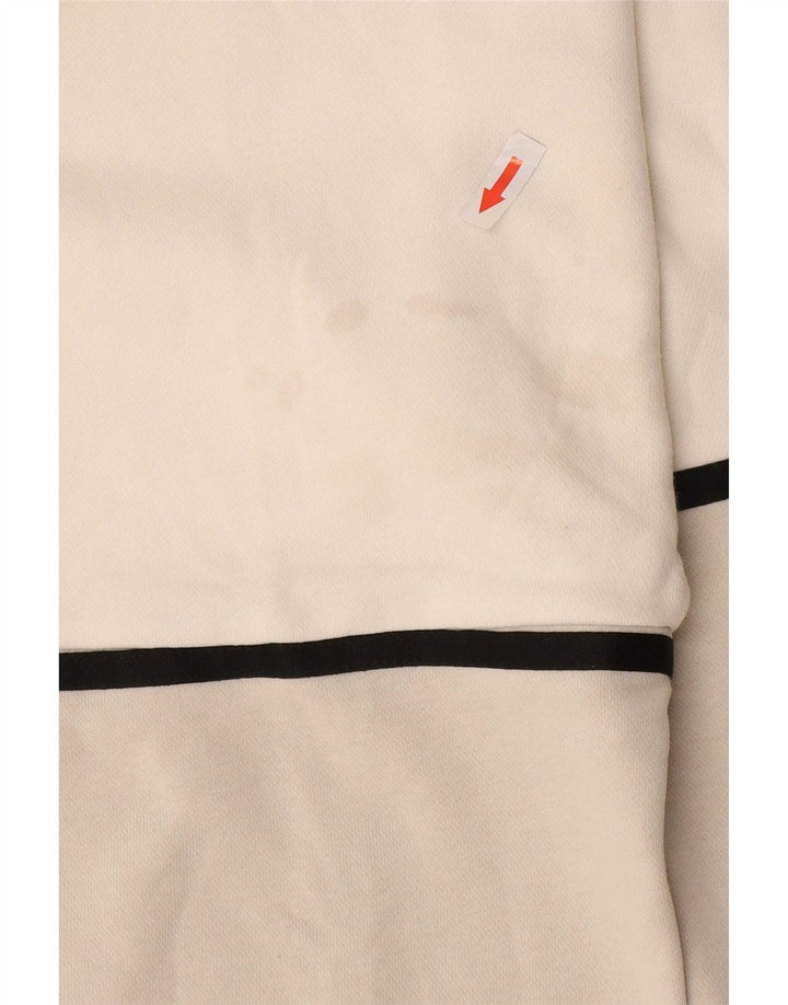 Felpa con cappuccio grafica Nike da uomo in cotone color block bianco medio