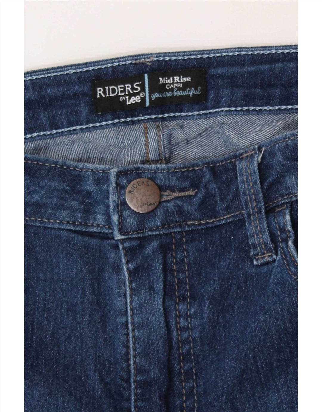 Jeans Capri da donna a vita media Lee W32 L21 Blu