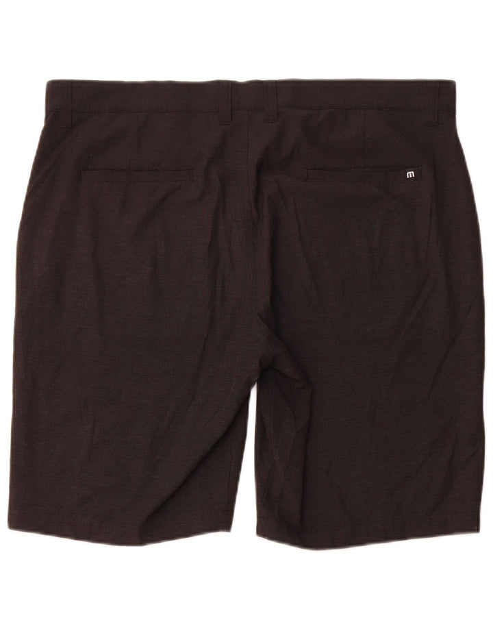 Pantaloncini chino da uomo Travis Mathew W38 XL poliestere gessato nero