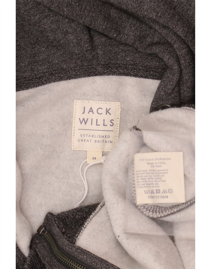Maglione con cappuccio e zip da uomo Jack Wills in cotone screziato grigio medio