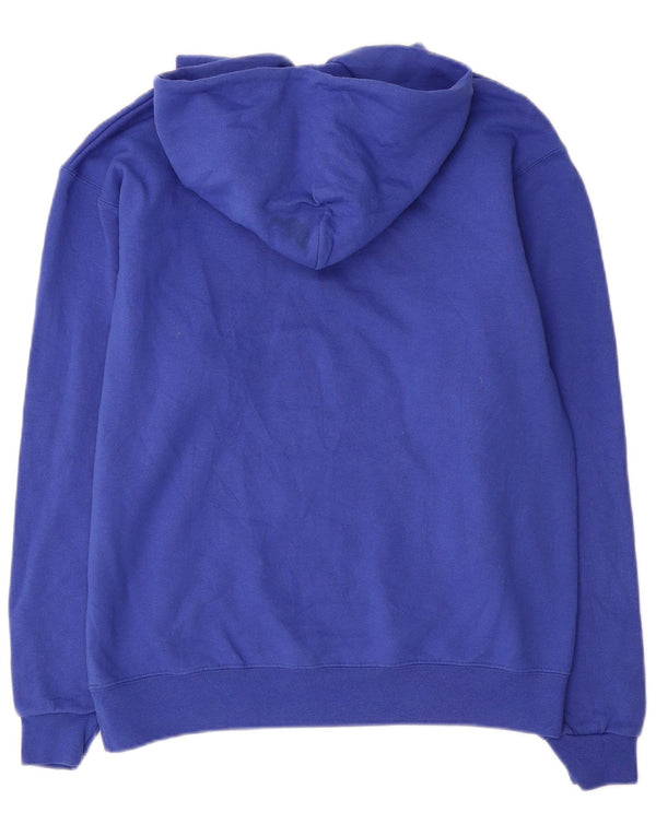 Maglione con cappuccio grafico da uomo Champion in cotone blu medio