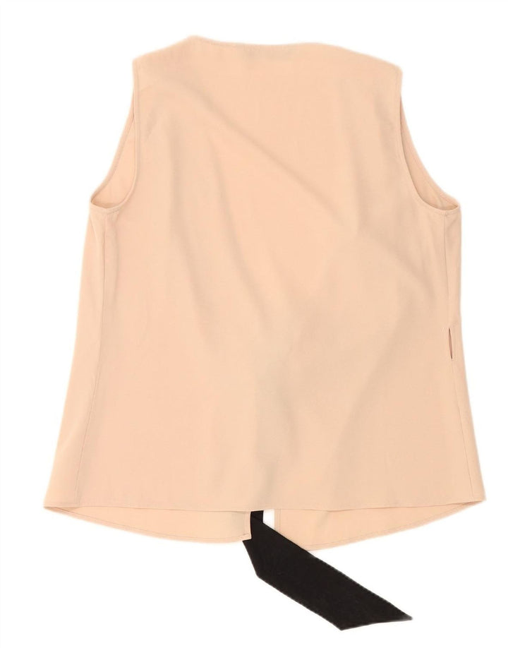 ZARA Womens Sleeveless Cardigan Top UK 14 Medium Beige