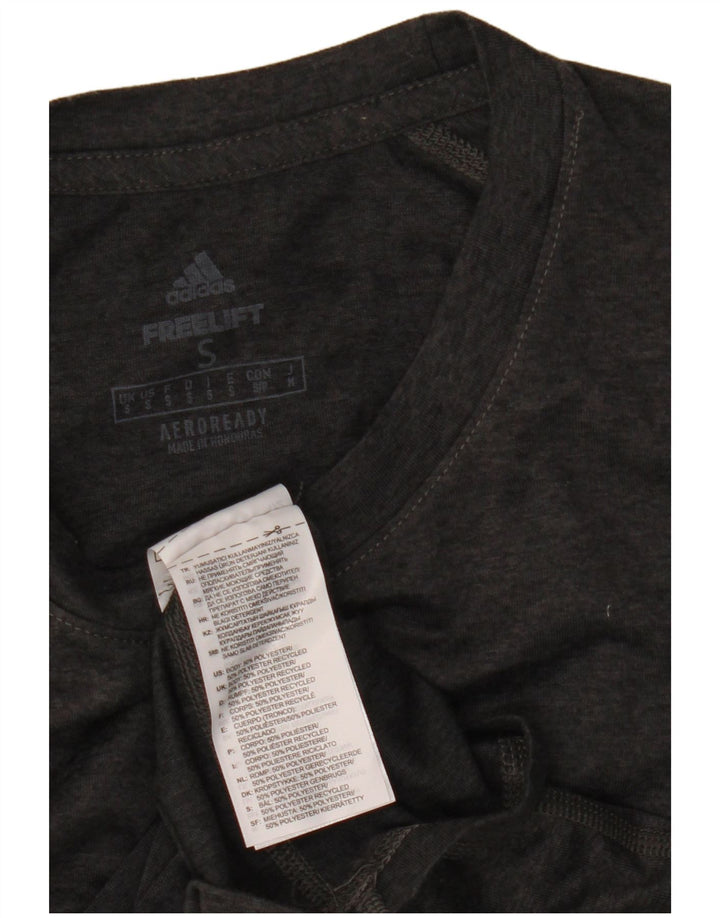 T-shirt grafica Adidas Aeroready da uomo, piccola, in poliestere grigio