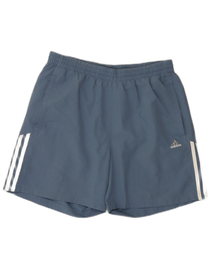 Pantaloncini sportivi da uomo Adidas in poliestere blu medio
