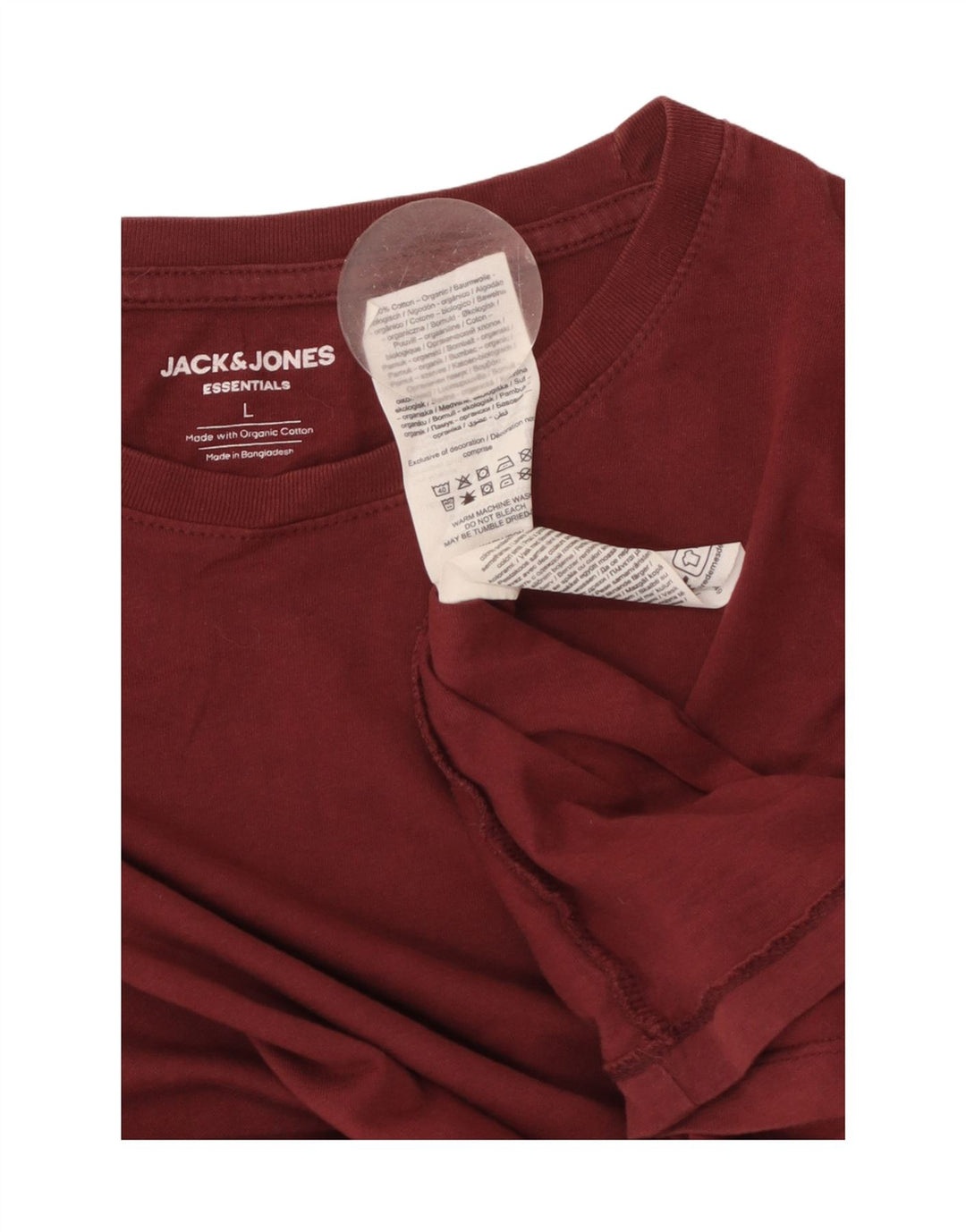JACK & JONES T-shirt da uomo grande in cotone marrone rossiccio