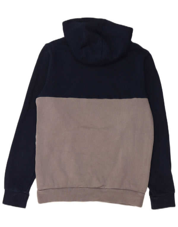 Felpa con cappuccio da uomo Adidas Small in cotone color block blu navy