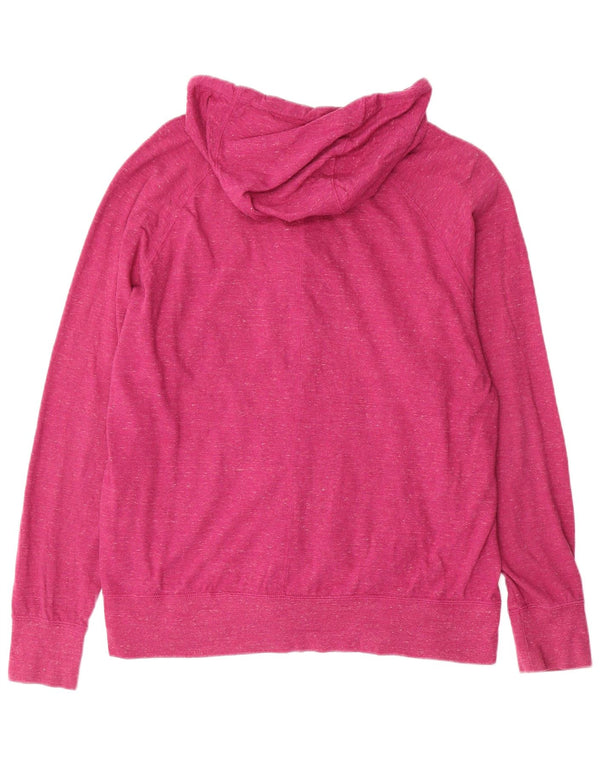 Felpa con cappuccio e zip da donna NIKE UK 18 XL cotone screziato viola