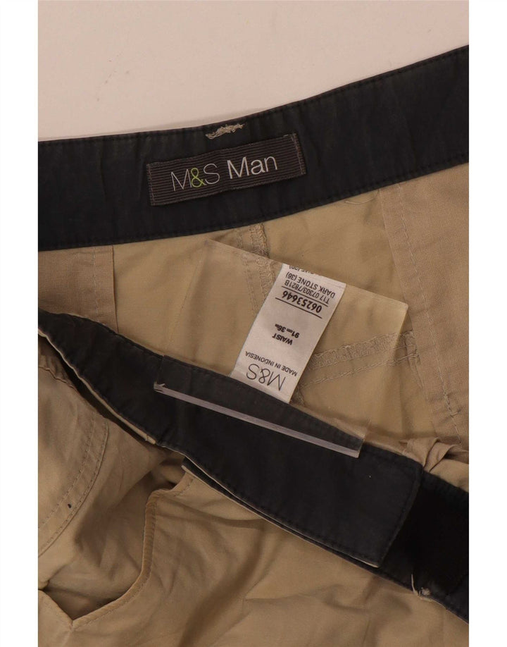 Pantaloncini cargo da uomo Marks & Spencer W36 grandi in cotone beige