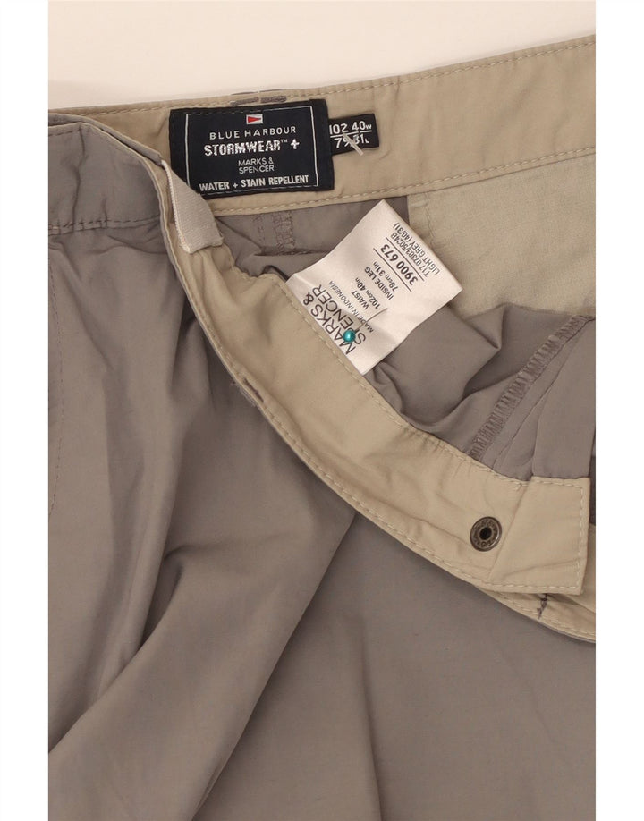 MARKS & SPENCER Pantaloni cargo dritti da uomo W40 L31 Poliammide grigio