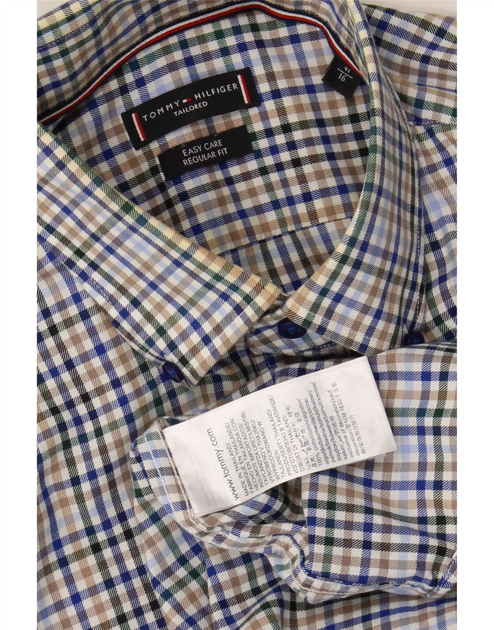 TOMMY HILFIGER Mens Tailored Shirt Size 41/16 Large Multicoloured Check Vintage Tommy Hilfiger and Second-Hand Tommy Hilfiger from Messina Hembry 