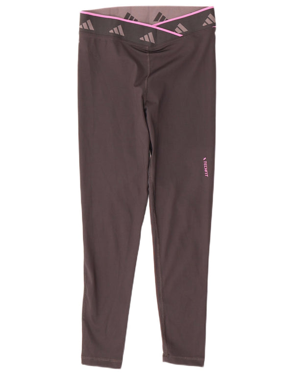 Leggings grafici Adidas Aeroready da donna UK 8/10 Piccolo poliestere grigio