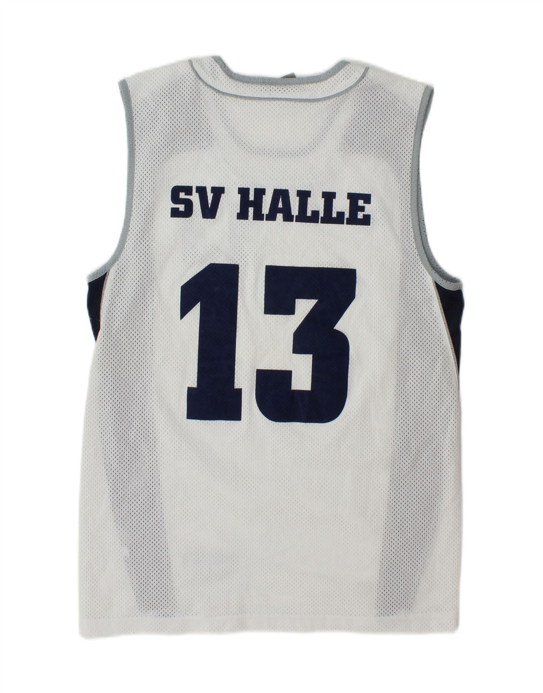 SPALDING Mens Graphic Vest Top Small White Colourblock Polyester Vintage Spalding and Second-Hand Spalding from Messina Hembry 