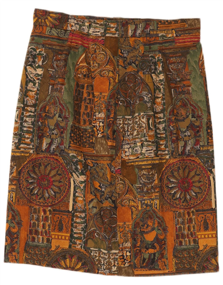 Gonna dritta da donna con motivo astratto VINTAGE W30 media multicolore