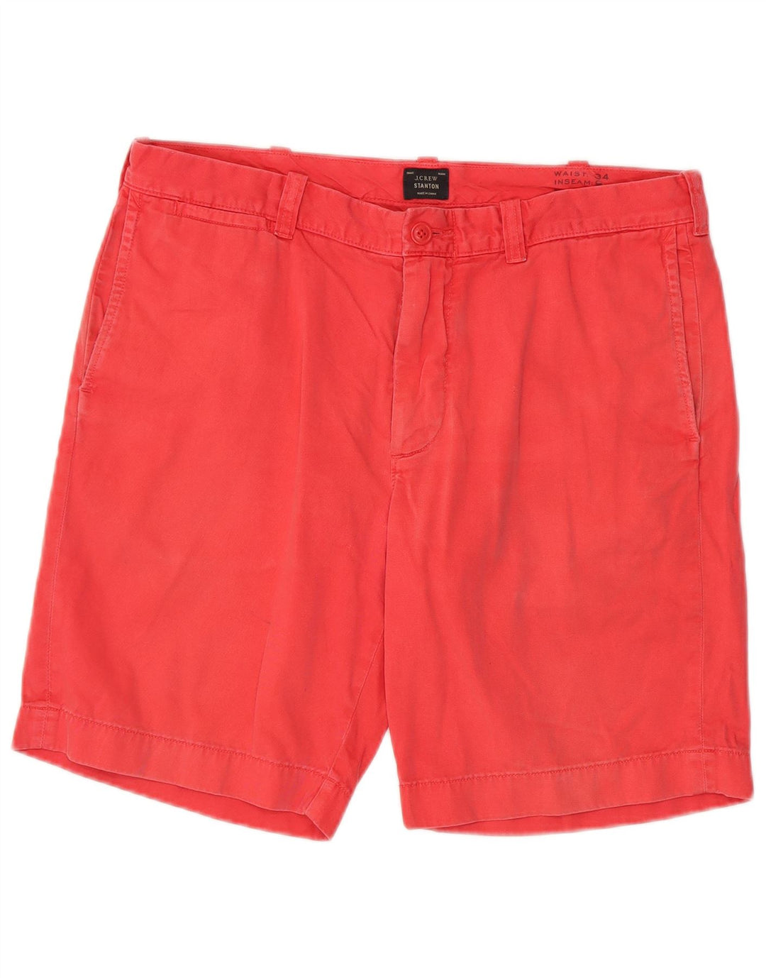 J. CREW Pantaloncini chino Stanton da uomo W34 grandi in cotone rosa