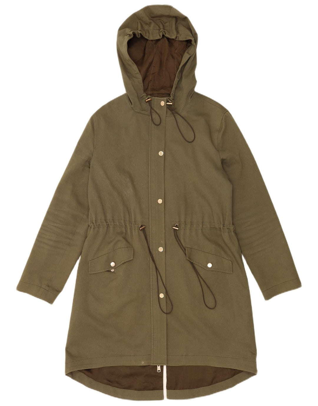 Giacca parka oversize con cappuccio da donna Reiss UK 8 piccola in cotone kaki