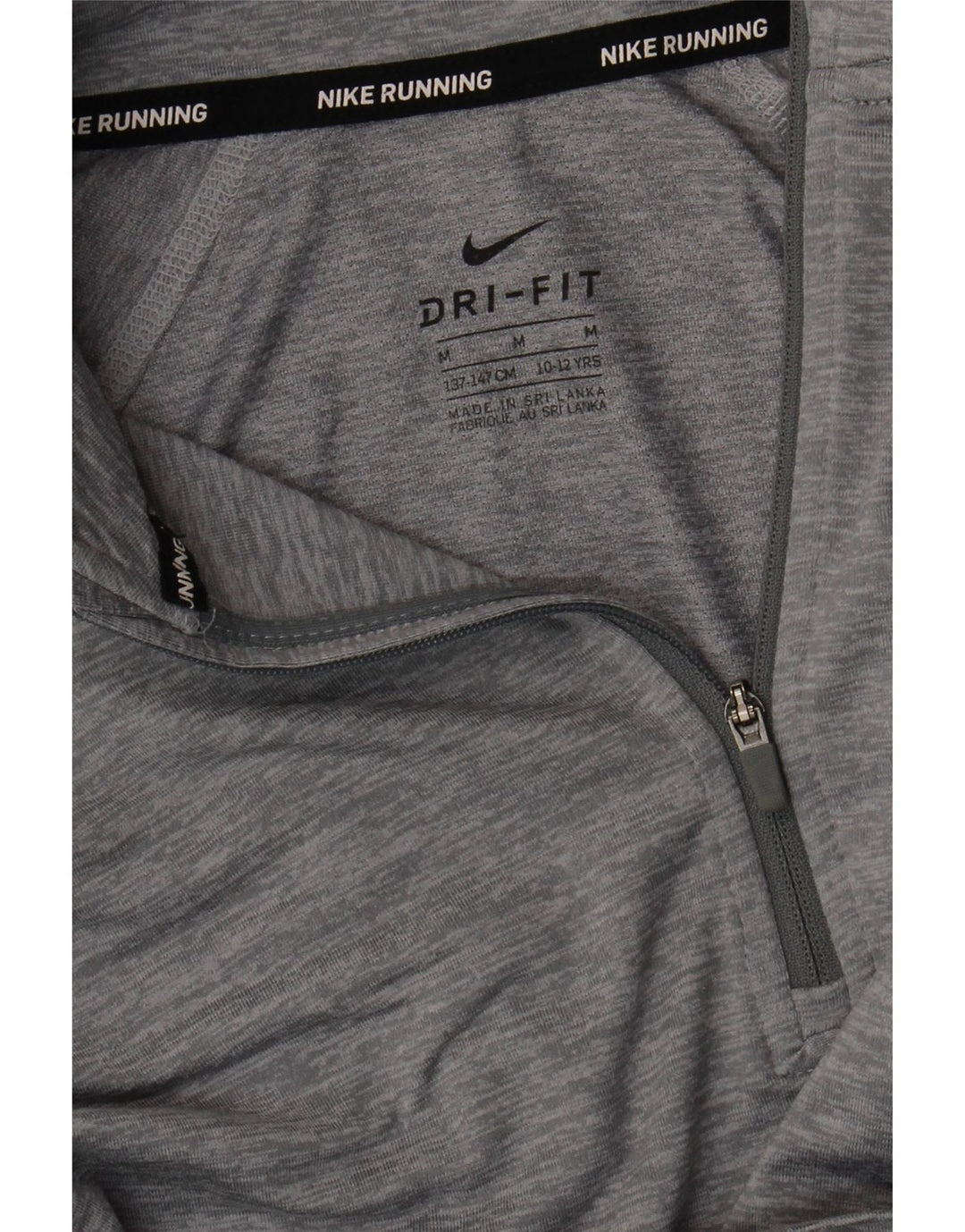 Top della tuta pullover Nike da ragazzo Dri Fit 10-11 anni grigio medio chiazzato