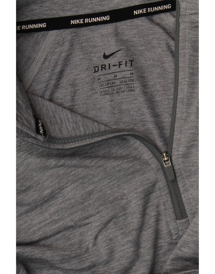 Top della tuta pullover Nike da ragazzo Dri Fit 10-11 anni grigio medio chiazzato