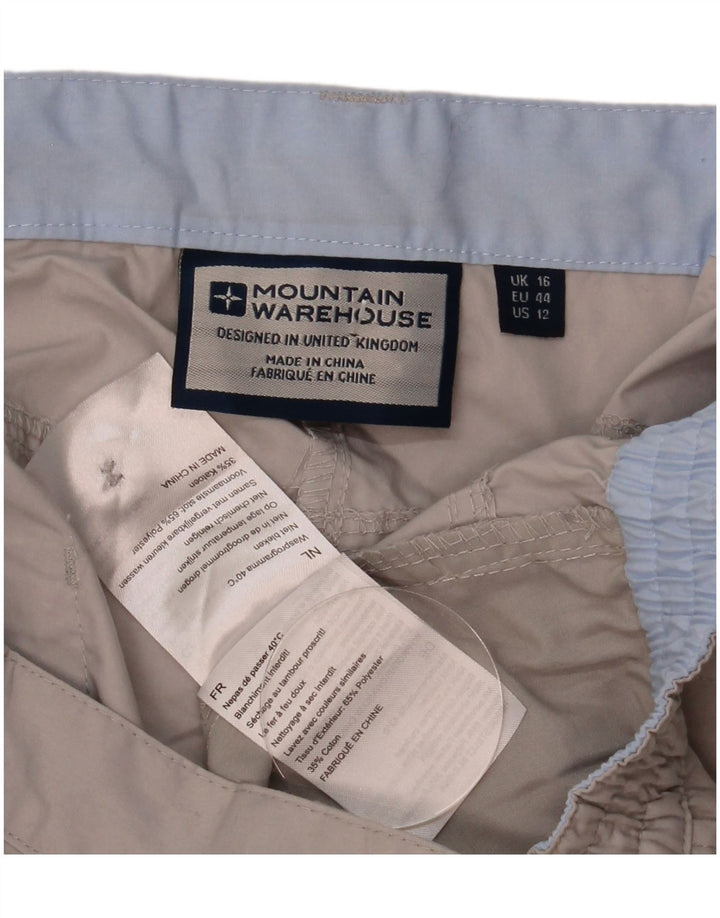 Bermuda da donna Mountain Warehouse UK 16 Large W34 Poliestere beige