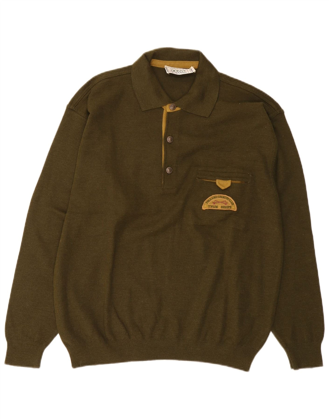 Donny & Max Maglione da uomo con collo alto in lana verde grande