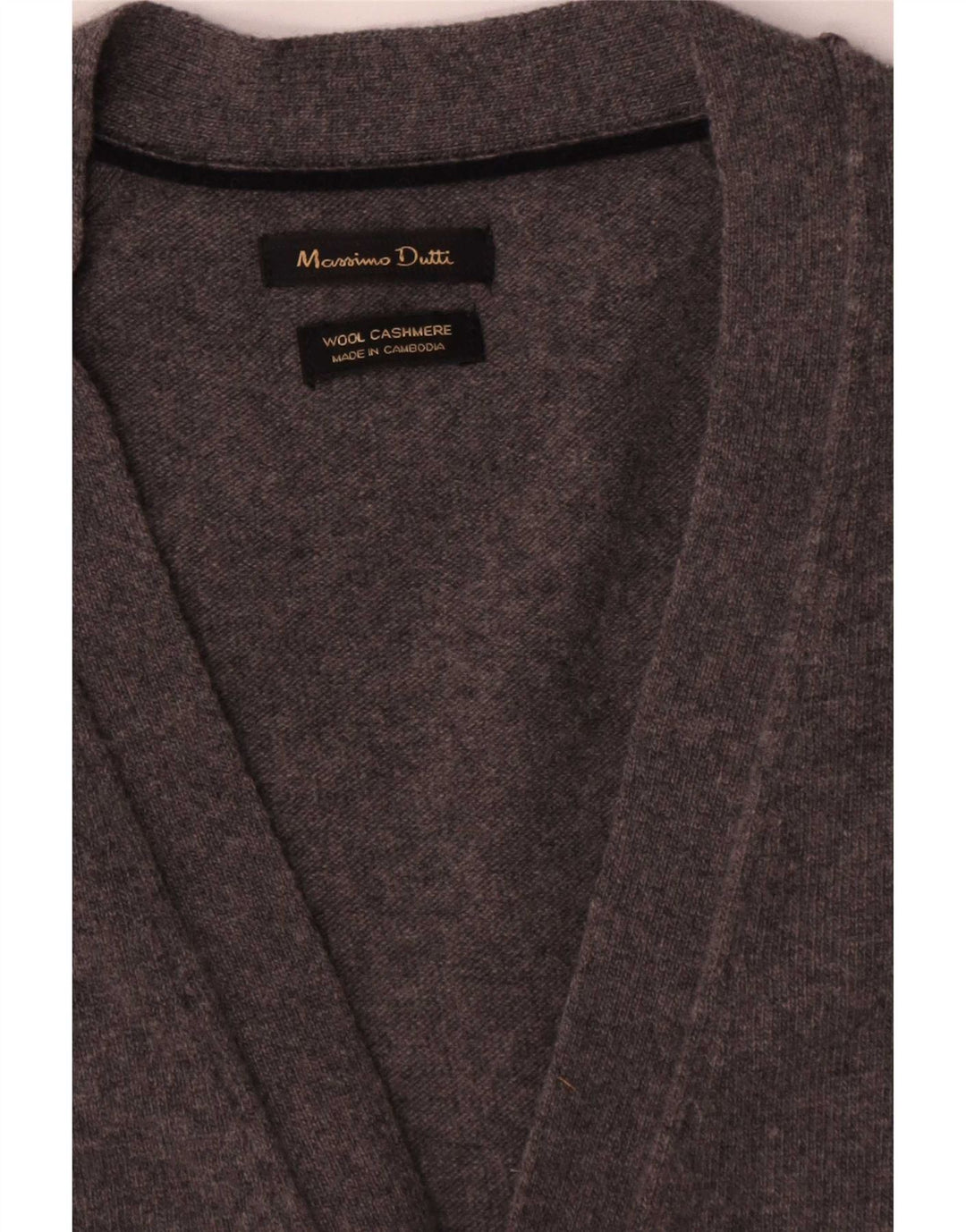 Maglione cardigan senza maniche da uomo Massimo Dutti in lana grigio medio