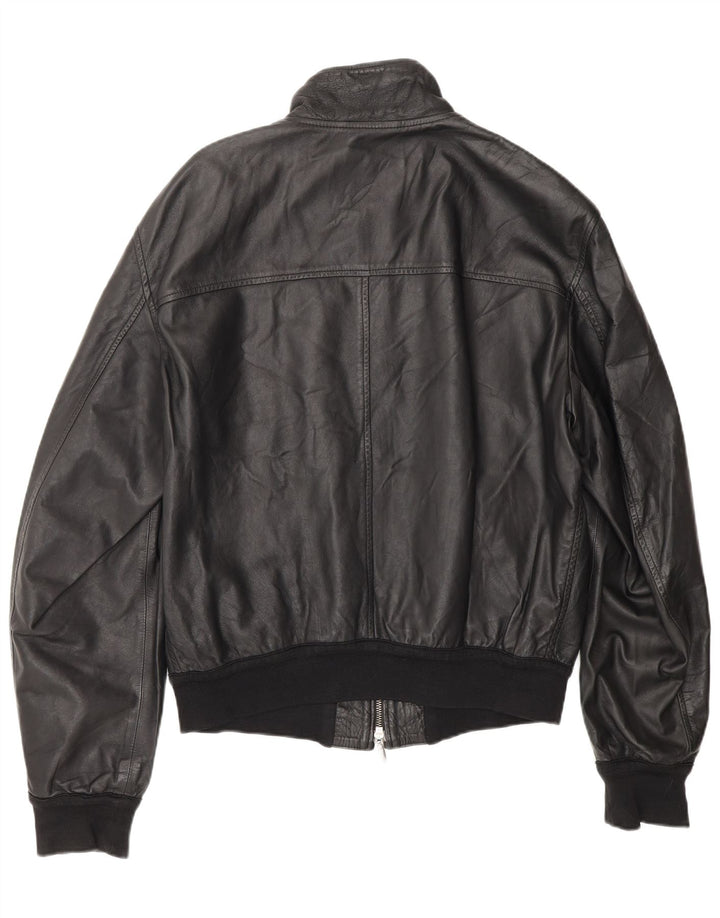 Giacca bomber in pelle da donna Stewart UK 20 2XL Biker in pelle nera