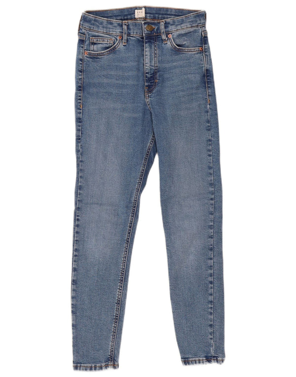 Jeans skinny da donna Topshop UK 8 piccoli W26 L25 cotone blu