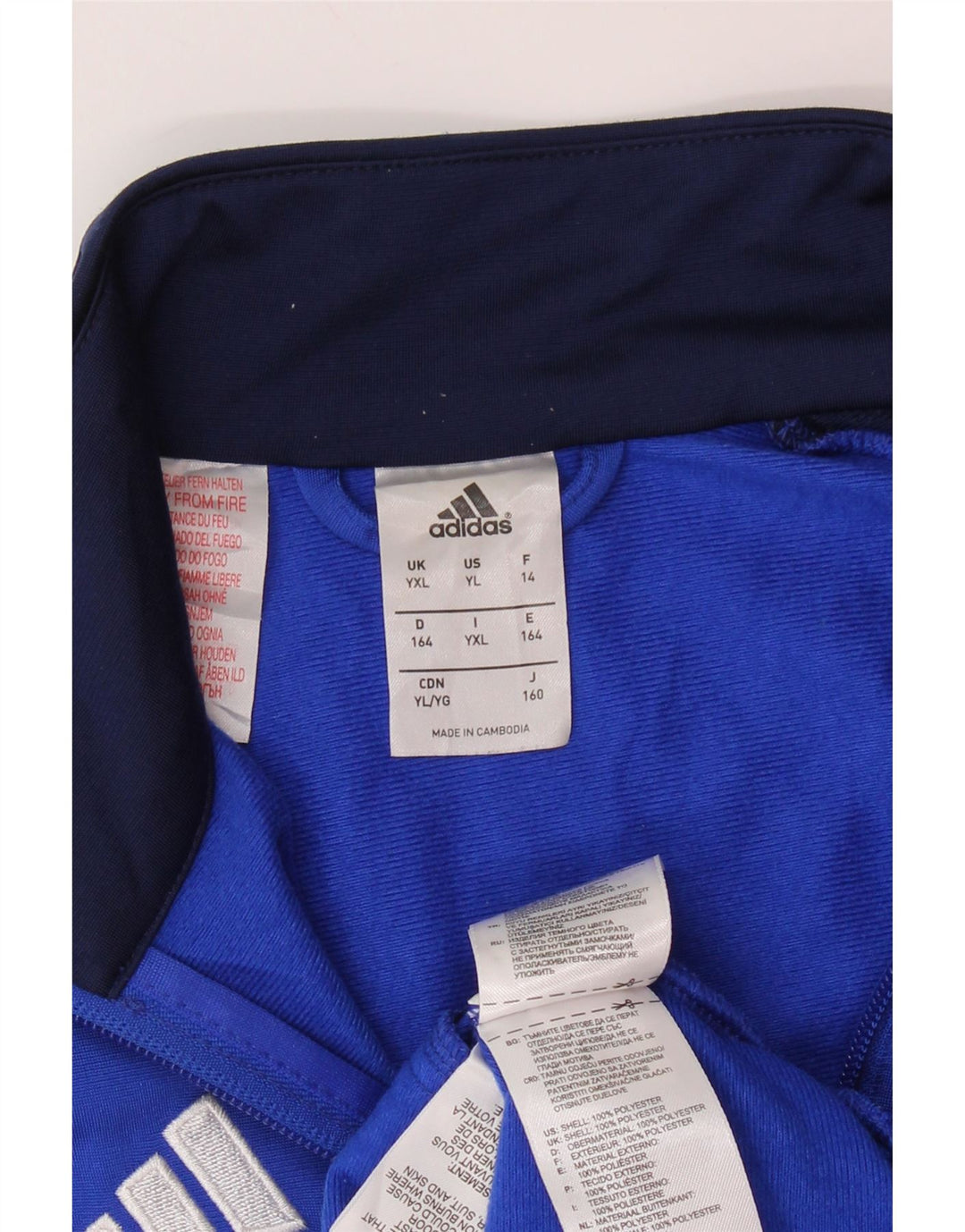 Giacca da tuta ADIDAS da ragazzo 13-14 anni XL Blu in poliestere color block