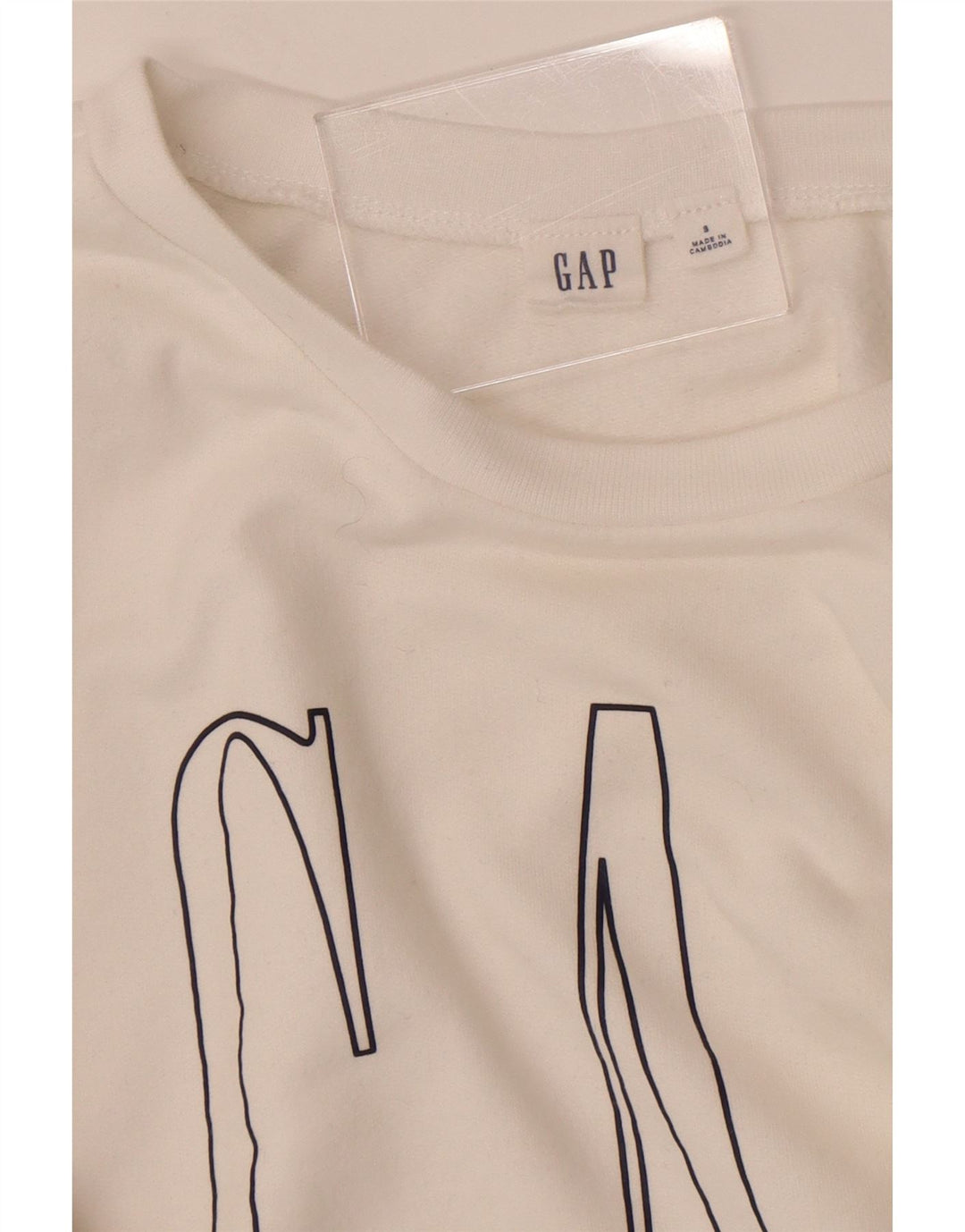 Felpa oversize con grafica da donna Gap UK 10 piccola bianca