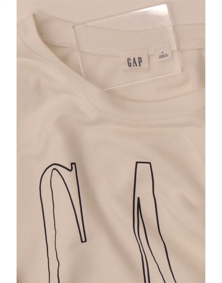 Felpa oversize con grafica da donna Gap UK 10 piccola bianca