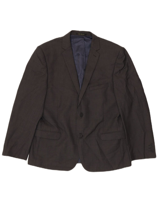 Giacca blazer da uomo a 2 bottoni Ted Baker UK 38 Lana grigio medio