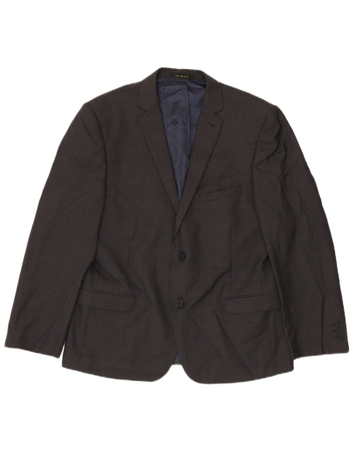 Giacca blazer da uomo a 2 bottoni Ted Baker UK 38 Lana grigio medio