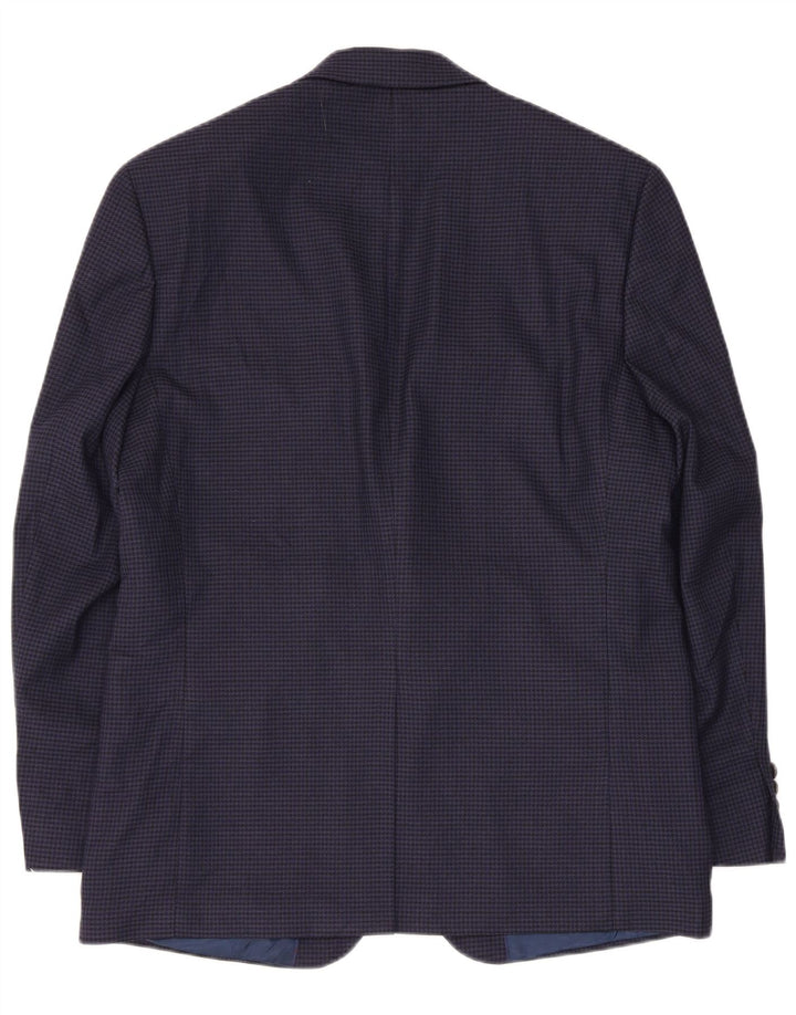Giacca blazer da uomo a 2 bottoni Chaps UK 40 medio blu navy pied de poule