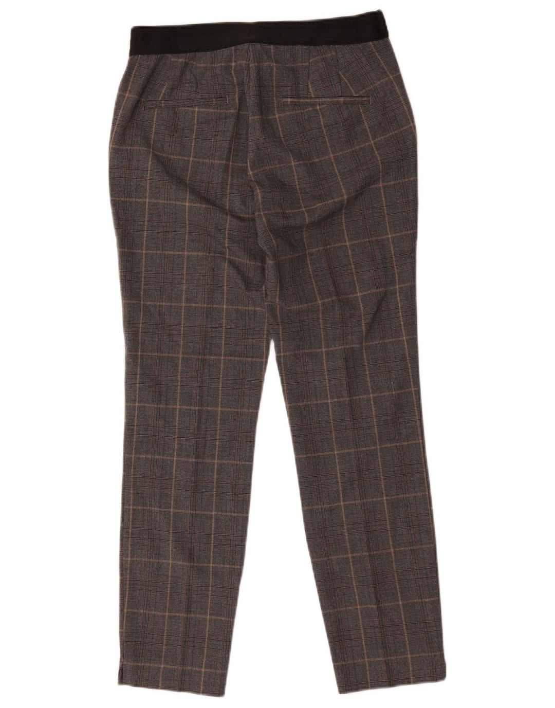 Pantaloni chino slim da donna Zara medi W28 L26 poliestere a quadri grigi