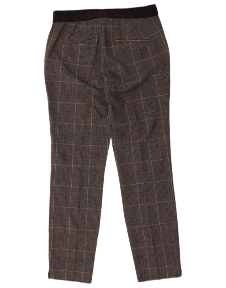 Pantaloni chino slim da donna Zara medi W28 L26 poliestere a quadri grigi